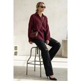 Madmext Bordo Muslin Kumaş Basic Kadın Gömlek MG1660 - XL