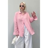Madmext Bordo Muslin Kumaş Basic Kadın Gömlek MG1660