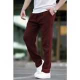Madmext Bordo Müslin Kumaş Erkek Basic Pantolon 6507