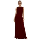 Madmext Bordo Önü Dökümlü Uzun Boy Kadın Elbise Mg2364,Bordo S
