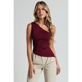 Madmext Bordo Tek Omuzlu Basic Kadın Body Mg2498,Bordo L