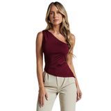 Madmext Bordo Tek Omuzlu Basic Kadın Body Mg2498,Bordo M