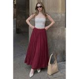 Madmext Bordo Vual Kumaş Basic Kadın Uzun Boy Kadın Etek Mg2366