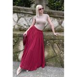 Madmext Bordo Vual Kumaş Basic Kadın Uzun Boy Kadın Etek Mg2366,Bordo L