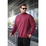 Madmext Bordo Yarım Balıkçı Yaka Erkek Basic Sweatshirt E7158