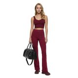 Madmext Bordo Yüksek Bel Flare Paça Şık Günlük Kadın Pantolon Mg2645,Bordo L