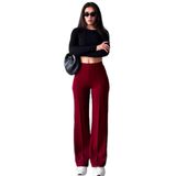 Madmext Bordo Yüksek Bel İspanyol Paça Kadın Tayt Pantolon Mg2287,Bordo S