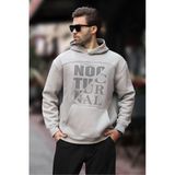 Madmext Boyalı Gri Baskılı Kapüşonlu Cep Detaylı Erkek Sweatshirt 7062,Boyalı Gri S