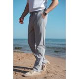 Madmext Boyalı Gri Beli Lastikli Relaxed Fit Jakarlı Erkek Pantolon E6593