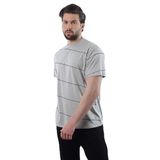 Madmext Boyalı Gri Bisiklet Yaka Basic Çizgili Erkek T-Shirt E7102,Boyalı Gri 2XL