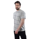 Madmext Boyalı Gri Bisiklet Yaka Basic Çizgili Erkek T-Shirt E7102,Boyalı Gri L