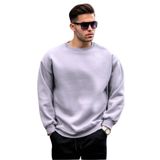 Madmext Boyalı Gri Bisiklet Yaka Oversize Şardonlu Basic Erkek Sweatshirt 6048,Boyalı Gri M