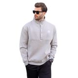 Madmext Boyalı Gri Dik Yakalı Düğme Detaylı Erkek Sweatshirt 7060,Boyalı Gri S