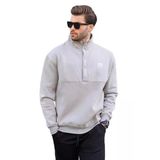 Madmext Boyalı Gri Dik Yakalı Düğme Detaylı Erkek Sweatshirt 7060,Boyalı Gri S
