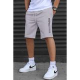 Madmext Boyalı Gri Erkek Kapri Şort Kolsuz Günlük Stil Grafik Desenli 5403