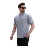 Madmext Boyalı Gri Hakim Yaka Erkek Basic Tişört E7148,Gri 2XL