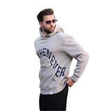 Madmext Boyalı Gri Kapüşonlu Baskılı Cep Detaylı Erkek Sweatshirt E7065,Boyalı Gri L