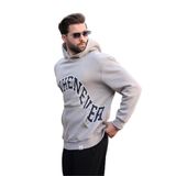 Madmext Boyalı Gri Kapüşonlu Baskılı Cep Detaylı Erkek Sweatshirt E7065,Boyalı Gri S