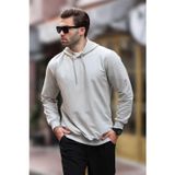 Madmext Boyalı Gri Kapüşonlu Erkek Sweatshirt 7069