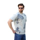 Madmext Boyalı Gri%100 Pamuklu Desenli Erkek Tişört E7142,Boyalı Gri M