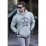 Madmext Çağla Yeşil Kapüşonlu Cep Detaylı Baskılı Erkek Sweatshirt 7068 - XL - Çağla Yeşili