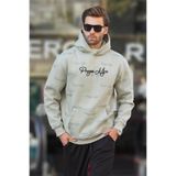 Madmext Çağla Yeşili Baskılı Kapşonlu Cep Detaylı Erkek Sweatshirt 7075,Çağla Yeşili L