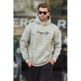 Madmext Çağla Yeşili Baskılı Kapşonlu Cep Detaylı Erkek Sweatshirt 7075,Çağla Yeşili S