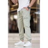 Madmext Çağla Yeşili Erkek Paçası Lastikli Baskılı Eşofman Altı 6549,Çağla Yeşili 2XL