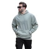 Madmext Çağla Yeşili Kapüşonlu Cep Detaylı Polar Erkek Sweatshirt 7093,Çağla Yeşili S
