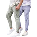 Madmext Çağla Yeşili/Gri Paçası Lastikli 2'Li Paket Erkek Eşofman Altı E7446,Çağla Yeşili/Gri S