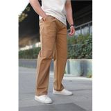 Madmext Camel Bol Paça Beli Bağlamalı Erkek Pantolon E7403,Camel S