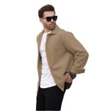 Madmext Camel Düğmeli Erkek Polar Gömlek 6753,Camel S