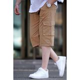 Madmext Camel Kargo Cep Erkek Kapri Şort Regular Fit Günlük Kullanım İçin Hafif Kumaş 6875 - S
