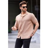 Madmext Camel Kısa Kollu Erkek Gömlek 6706