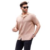 Madmext Camel Kısa Kollu Erkek Gömlek 6706,Camel L