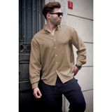 Madmext Camel Uzun Kollu Oversize Erkek Gömlek 6735 - XL