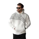 Madmext Ekru Baskılı Kapüşonlu Erkek Sweatshirt E7160,Ekru 2XL