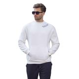 Madmext Ekru Bisiklet Yaka Nakış Detaylı Cepli Erkek Sweatshirt 7049,Ekru L