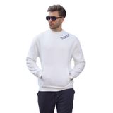 Madmext Ekru Bisiklet Yaka Nakış Detaylı Cepli Erkek Sweatshirt 7049,Ekru M