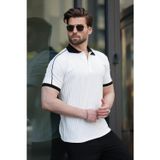 Madmext Ekru Desenli Polo Yaka Triko Erkek Tişört E7155