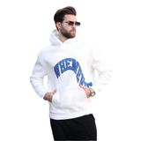 Madmext Ekru Kapüşonlu Baskılı Cep Detaylı Erkek Sweatshirt E7065,Ekru S