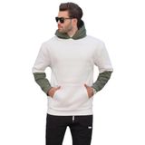 Madmext Ekru Kapüşonlu Cep Detaylı Erkek Sweatshirt 7071,Ekru L