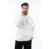 Madmext Ekru Kapüşonlu Cep Detaylı Erkek Sweatshirt 7092