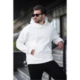 Madmext Ekru Kapüşonlu Kanguru Cep Erkek Sweatshirt E7169,Ekru S
