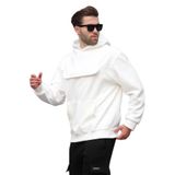 Madmext Ekru Kapüşonlu Kapaklı Cep Detaylı Polar Erkek Sweatshirt 7097,Ekru M