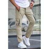 Madmext Ekru Kargo Cep Erkek Jogger Pantolon 5791