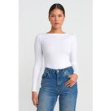 Madmext Ekru Kayık Yaka Uzun Kollu Kadın Bluz MG2267