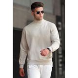 Madmext Erkek Balıkçı Yaka Regular Fit Sweatshirt, Bej, S