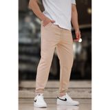 Madmext Erkek Basic Eşofman Altı, Cepli, Paçası Lastikli, Bej, L Beden