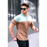 Madmext Erkek Basic Kahverengi Polo Yaka Erkek Tişört - XL